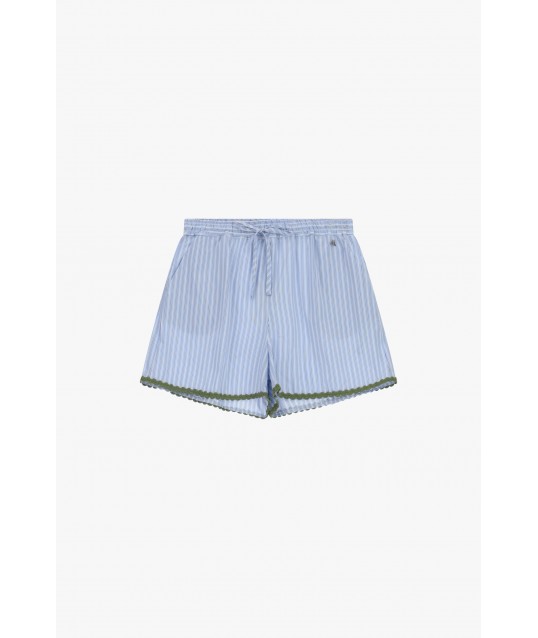 Regular-Fit Striped Shorts With Dixie Decorative Trim