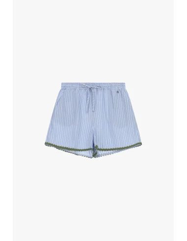 Short rayé à coupe régulière avec bordure décorative Dixie