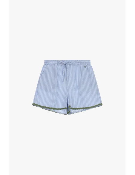Short rayé à coupe régulière avec bordure décorative Dixie