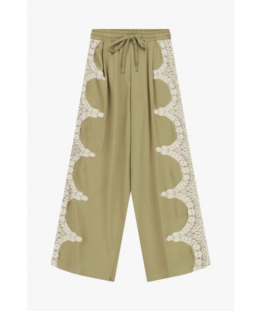 Pantaloni Palazzo Fantasia Con Inserti Ricamati Dixie