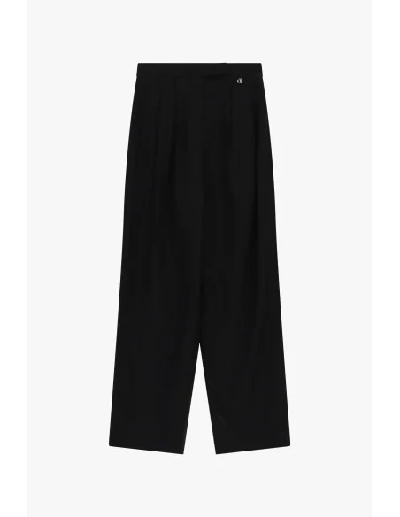 Pantaloni Palazzo A Vita Alta Con Pinces Frontali Dixie