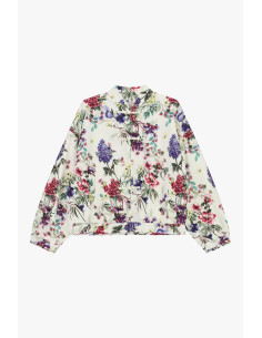 Floral Print Shirt Jacket With Pockets Dixie