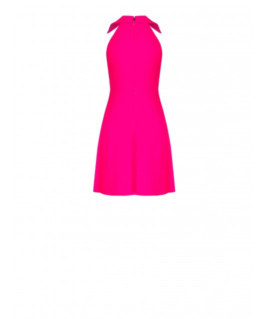 Robe courte en viscose mélangée légèrement froissée avec col en V croisé Rinascimento