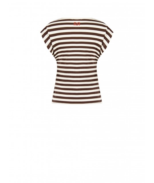 Rinascimento - T-shirt en coton velours rayé