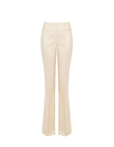 Pantalon droit Rinascimento en tissu technique rayé avec effet de paillettes Lurex