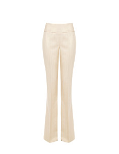Rinascimento Straight Trousers in Striped Technical Fabric with Lurex Glitter Effect