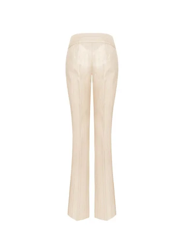Pantalon droit Rinascimento en tissu technique rayé avec effet de paillettes Lurex