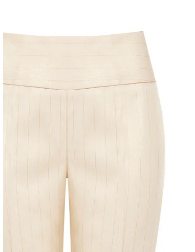 Pantalon droit Rinascimento en tissu technique rayé avec effet de paillettes Lurex