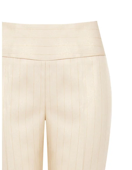 Rinascimento Straight Trousers in Striped Technical Fabric with Lurex Glitter Effect