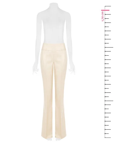 Rinascimento Straight Trousers in Striped Technical Fabric with Lurex Glitter Effect